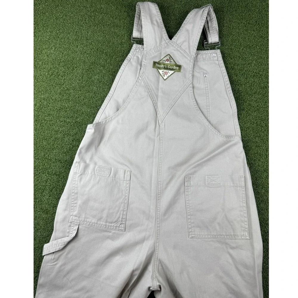 Vintage 1999 Warner Bros Tweety Bird Overalls Tan Wide Leg Carpenter Womens S - Picture 5 of 14